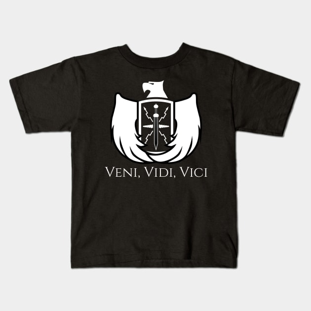 Veni Vidi Vici - Ancient Roman Legion Eagle Shield Kids T-Shirt by Styr Designs